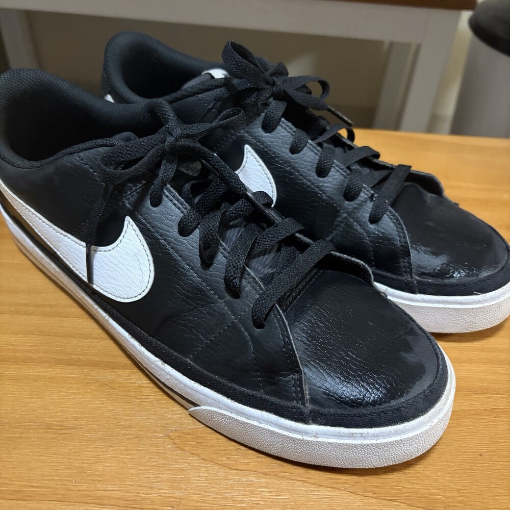 Nike Court Legacy Next Nature Black Leather Men’s, Size 10